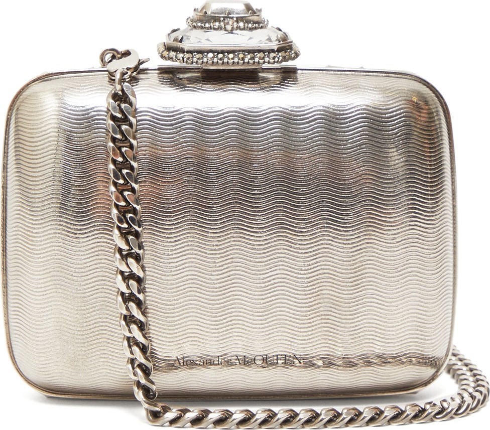 Alexander McQueen Crystal-embellished mini clutch bag