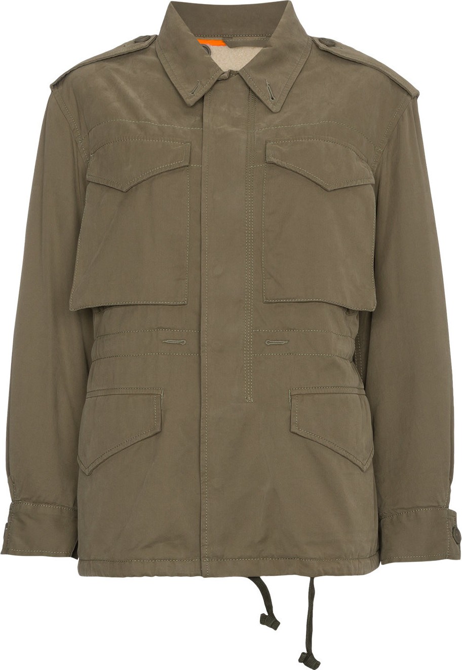 Gucci fake logo print military jacket