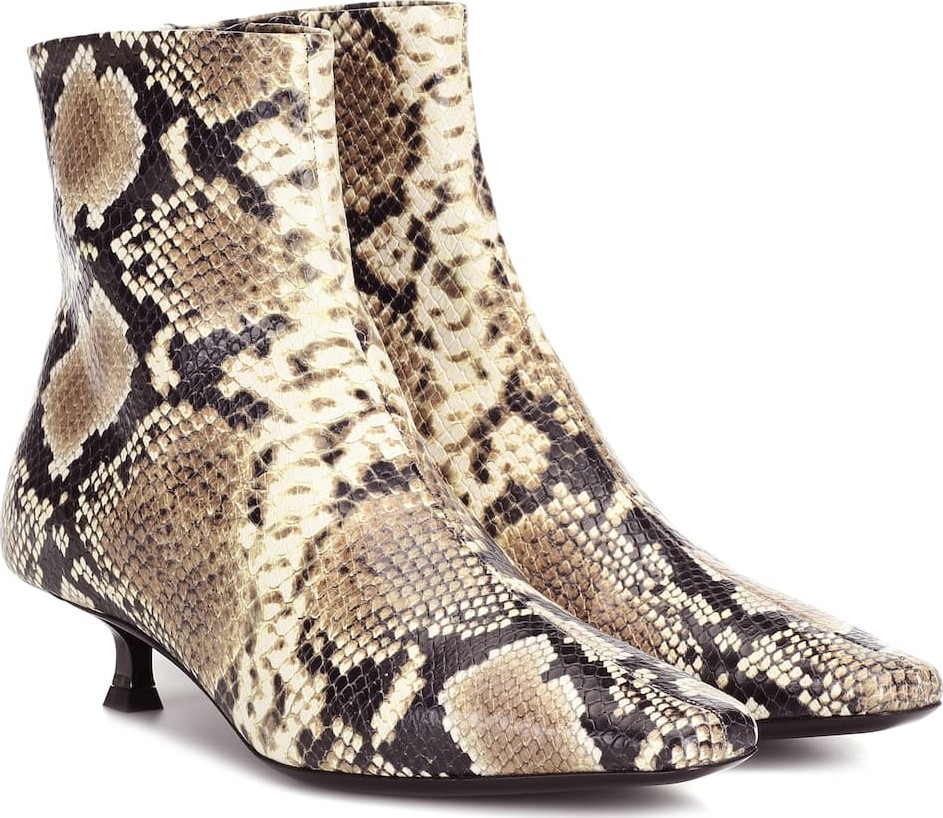 By Far Exclusive to Mytheresa – Laura snake-effect leather ankle boots