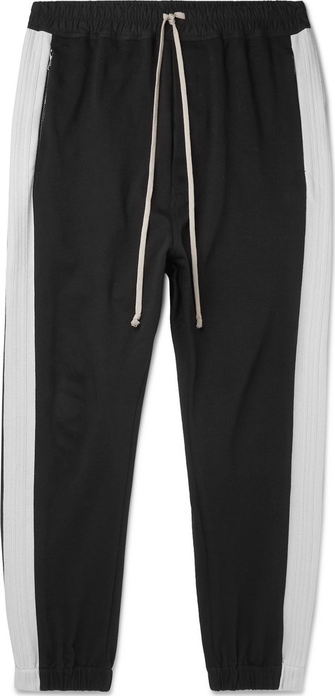 Rick Owens Tapered Striped Loopback Cotton-Jersey Track Pants