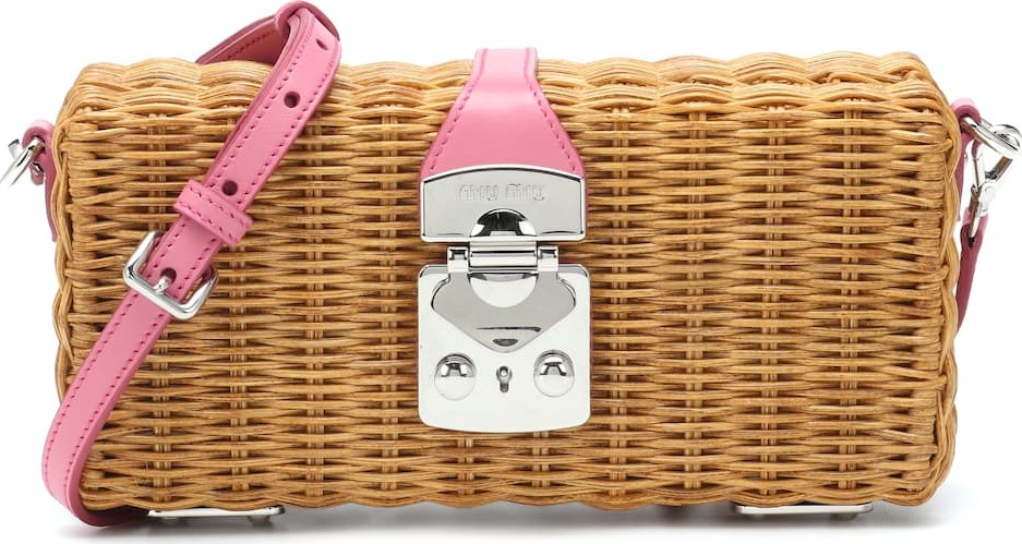 Miu Miu Raffia small basket bag