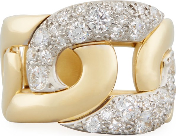 Pomellato Tango Diamond Link Ring in 18K Gold, Size 53