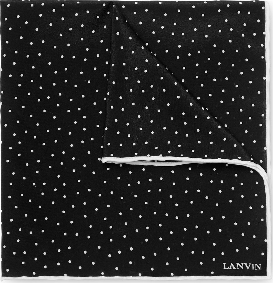 Lanvin Polka-Dot Silk Pocket Square