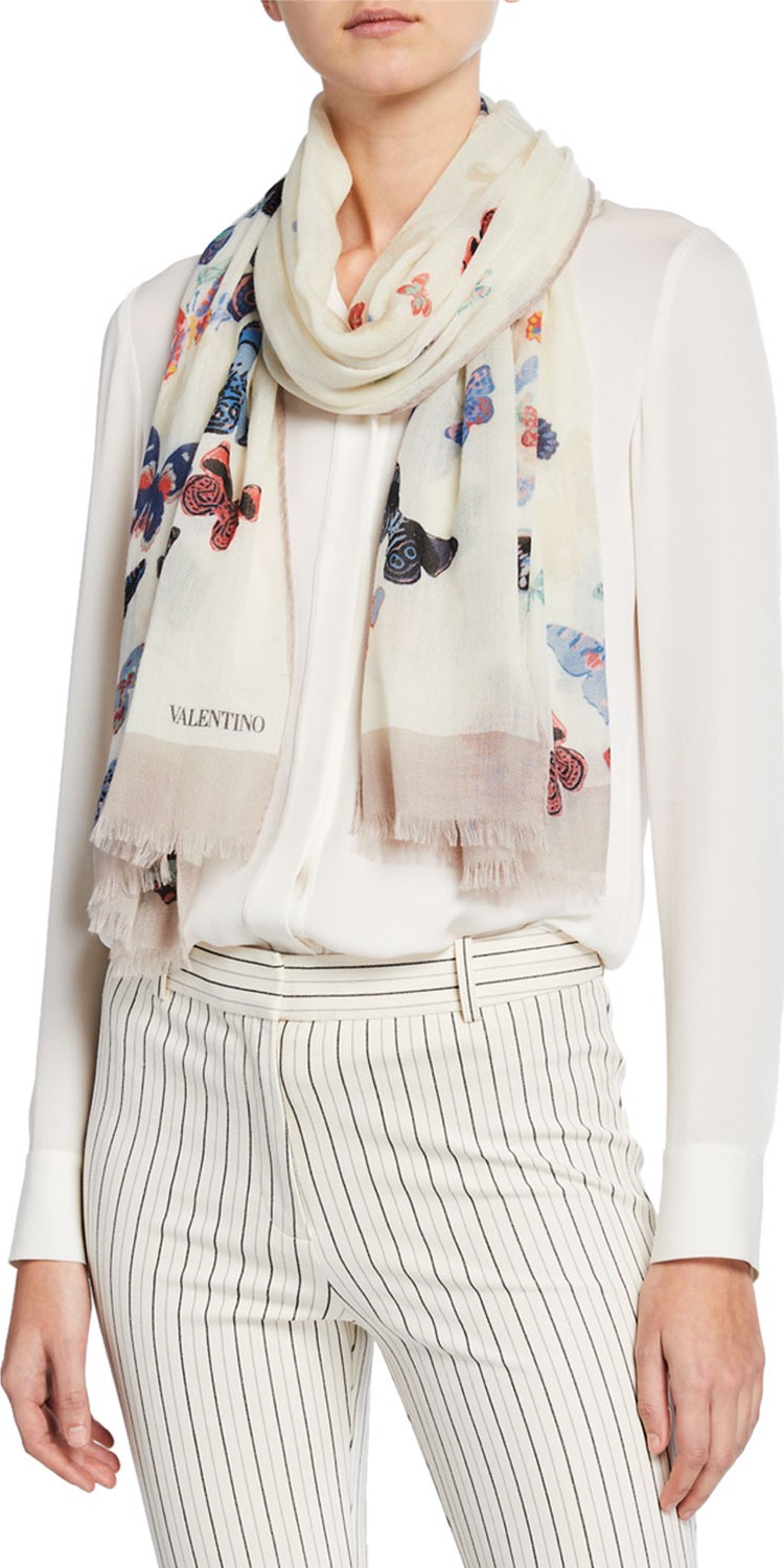 Valentino Cashmere Butterfly Stole