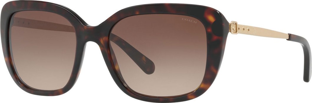 COACH Square Acetate Sunglasses w/ Metal Buckle Arms