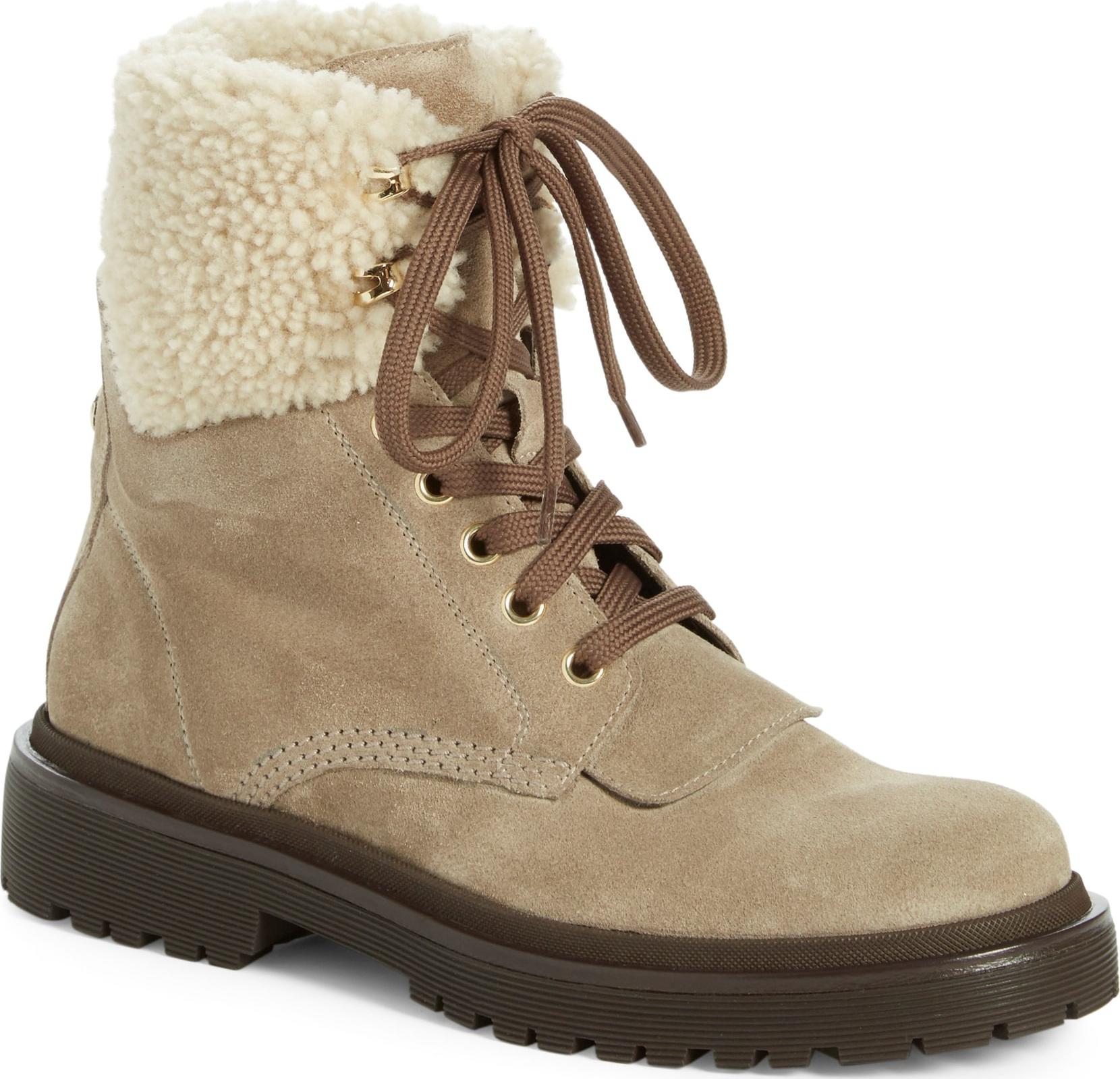 Moncler Patty Scarpa Genuine Shearling Cuff Boot