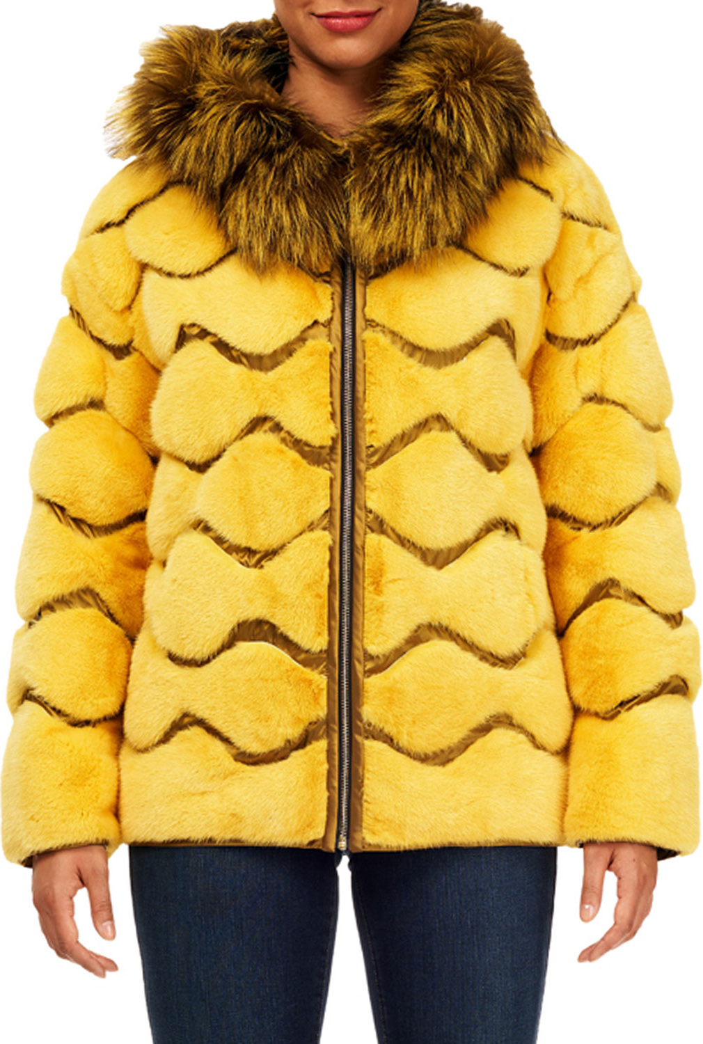 Gorski Wave Quilted Reversible Mink-Fur Jacket w/ For-Fur Hood Gorski Wave Quilted Reversible Mink-Fur Jacket w/ For-Fur Hood