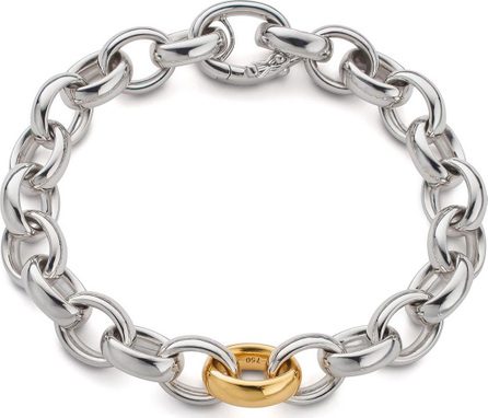 Monica Rich Kosann Sterling Silver Bracelet with 18k Yellow Gold Link, 7.5" Monica Rich Kosann Sterling Silver Bracelet with 18k Yellow Gold Link, 7.5"
