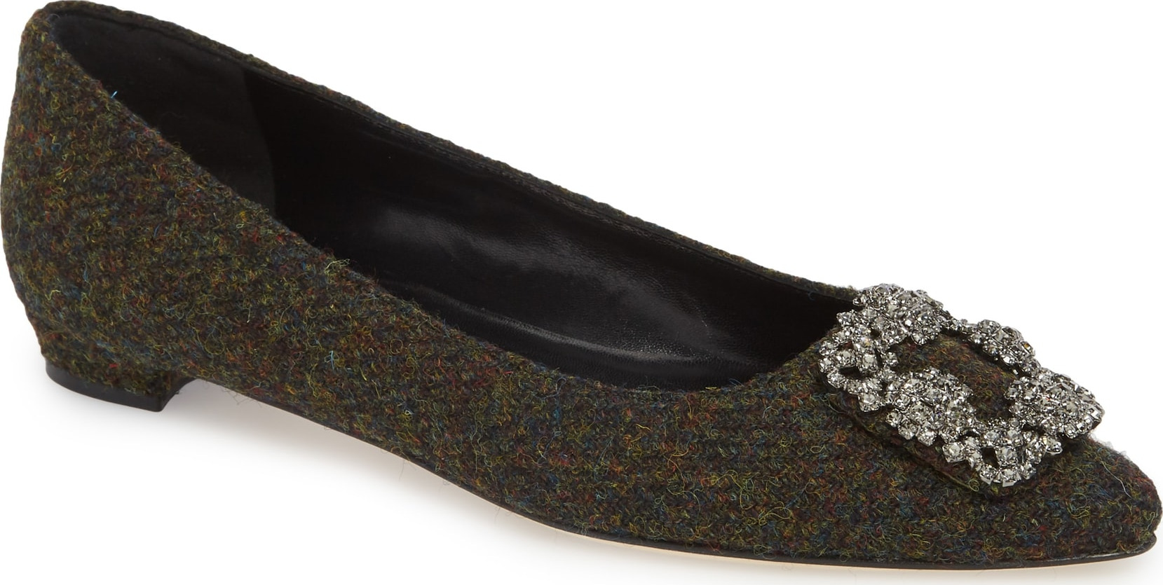 Manolo Blahnik Hangisi Jewel Buckle Flat