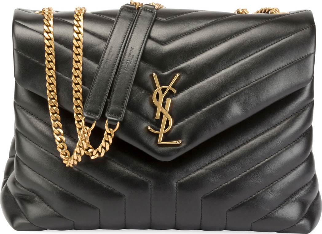 Saint Laurent Loulou Monogram YSL Medium Quilted V-Flap Chain Shoulder Bag