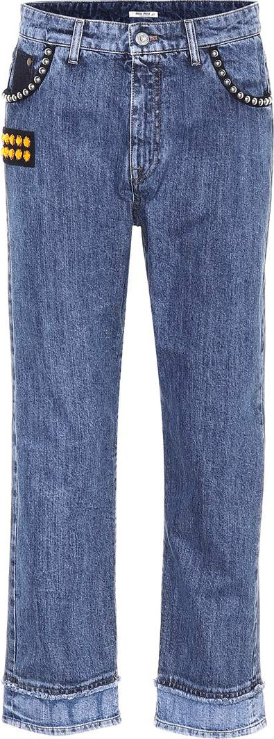Miu Miu Embellished cropped jeans