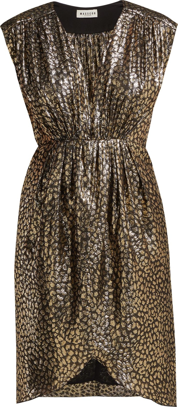 Masscob Troya silk-lurex leopard-pattern dress