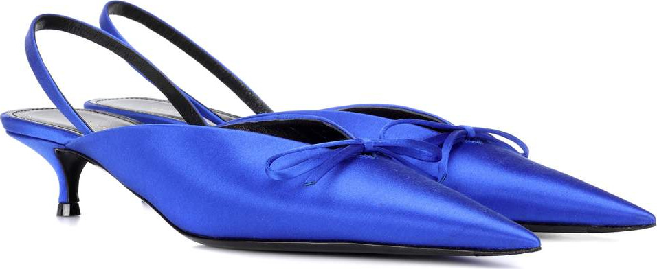 Balenciaga Knife satin slingback pumps