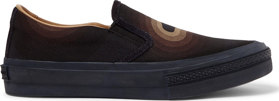 Dries Van Noten Suede-Trimmed Printed Canvas Slip-On Sneakers