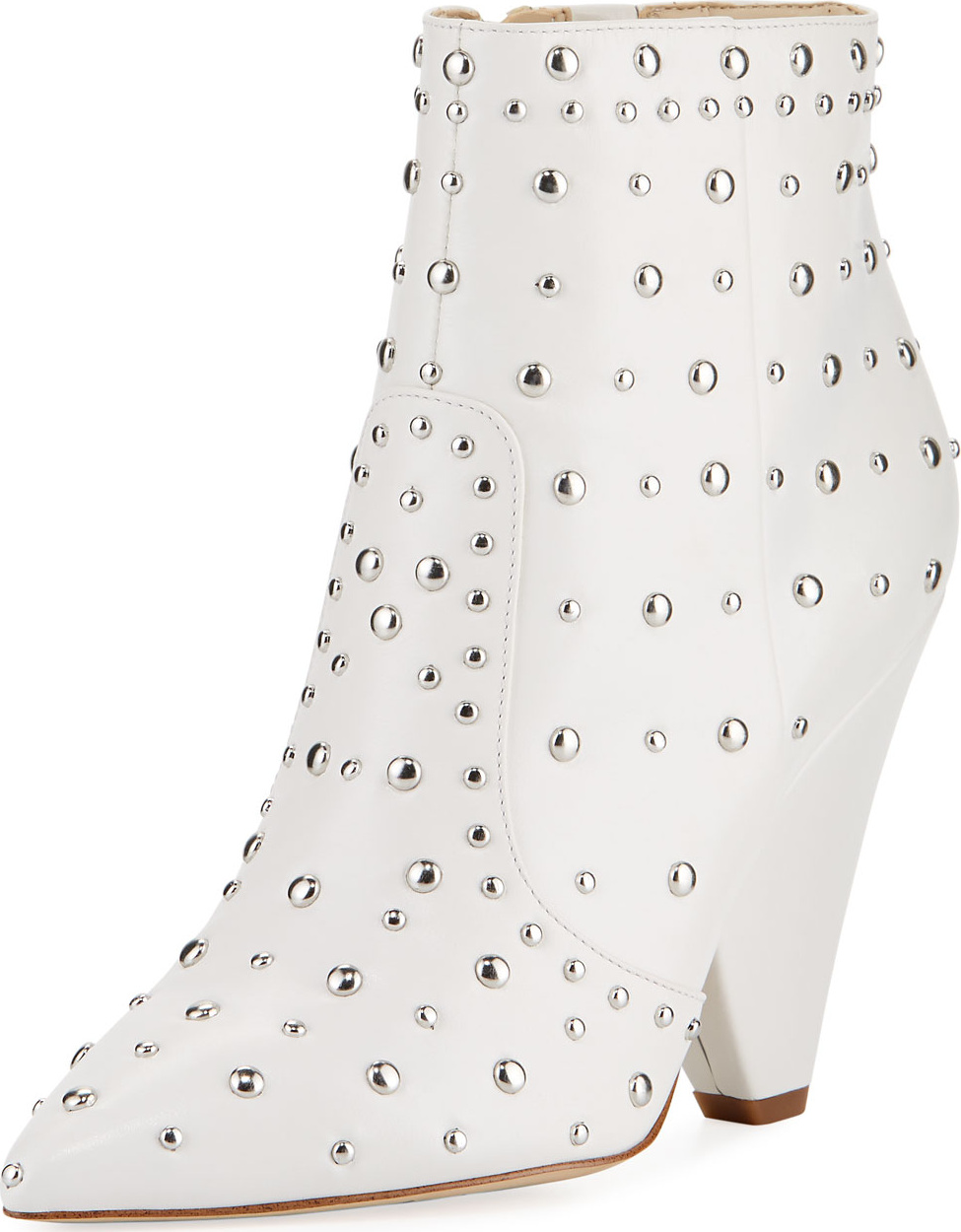 Sam Edelman Roya Studded Pointed-Toe Leather Booties