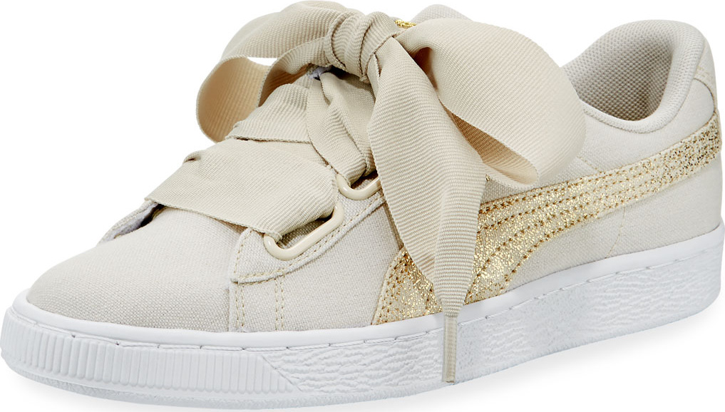 PUMA Basket Heart Canvas Sneakers, Beige