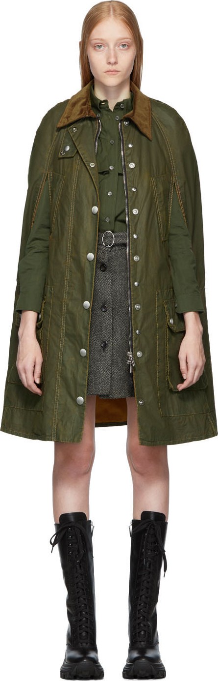 Miu Miu Green Waxed Cape