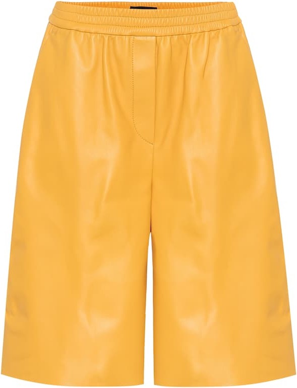 Joseph High-rise leather Bermuda shorts