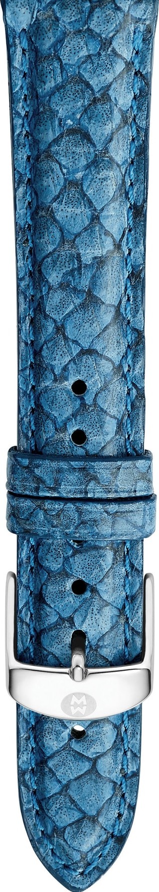 MICHELE 16mm Seamist Blue Fish Skin Watch Strap