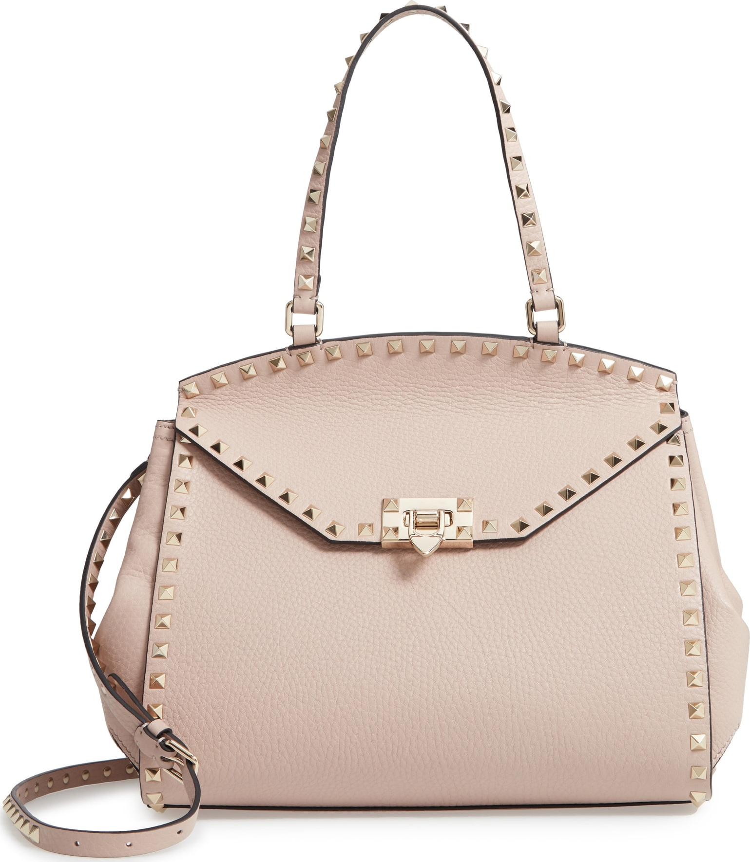 Valentino Rockstud Leather Top Handle Bag
