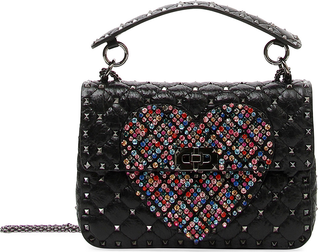 Valentino Spike.It Medium Quilted Heart Shoulder Bag