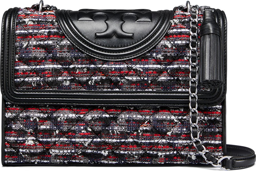 Tory Burch Fleming Convertible Tweed Shoulder Bag