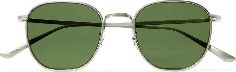 THE ROW + Oliver Peoples Board Meeting 2 Square-Frame Silver-Tone Titanium Sunglasses