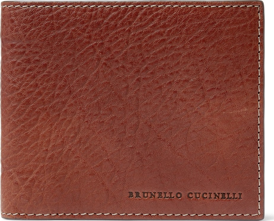 Brunello Cucinelli Full-Grain Leather Billfold Wallet