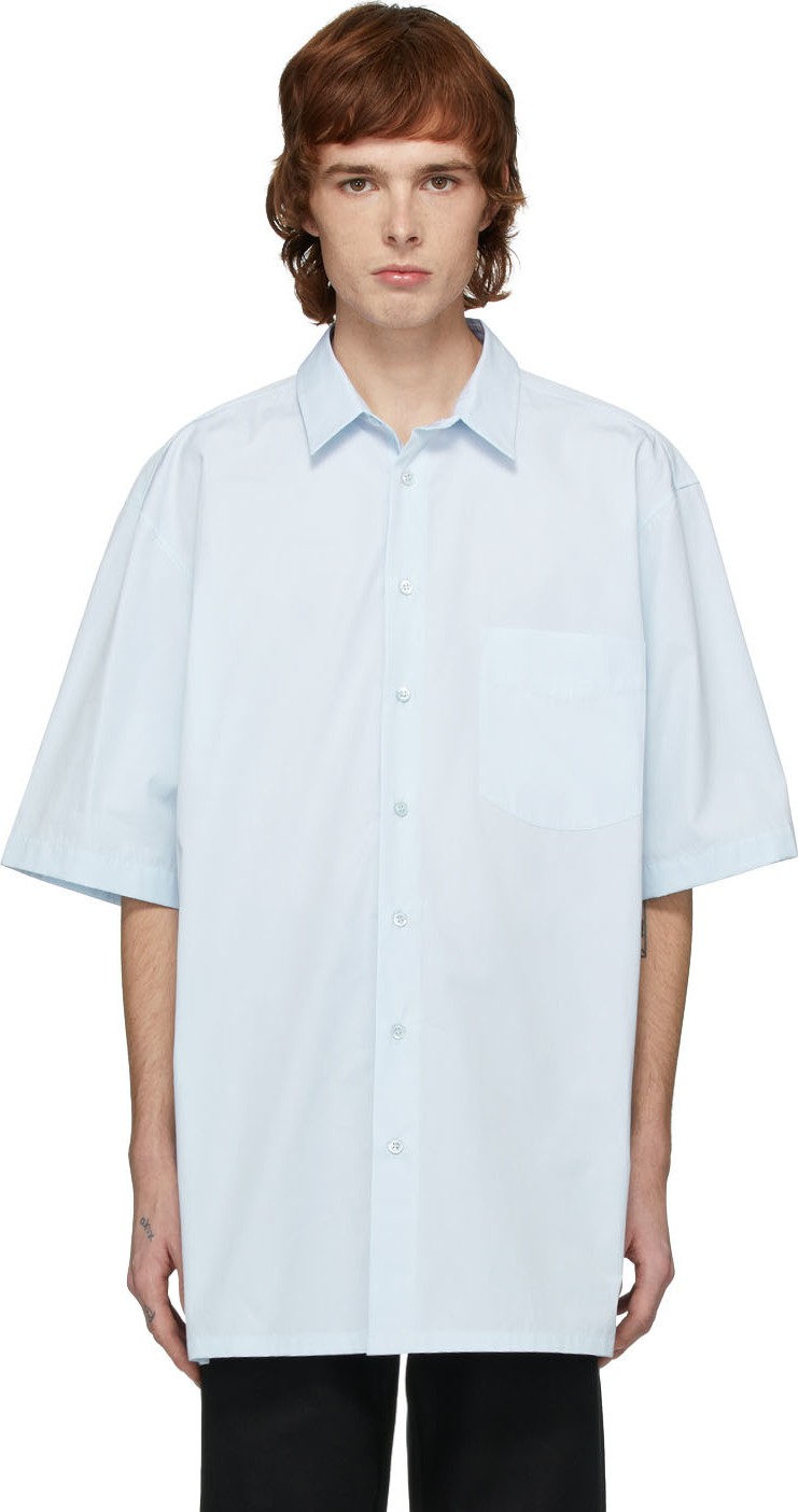 Raf Simons Blue Logo Big Fit Short Sleeve Shirt