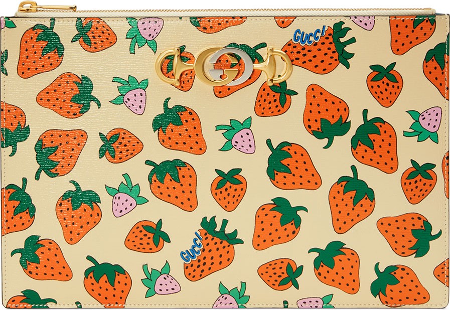 Gucci Zumi Strawberry Pouch Clutch Bag