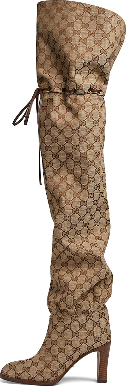 Gucci Original GG Canvas Over-the-Knee Boot