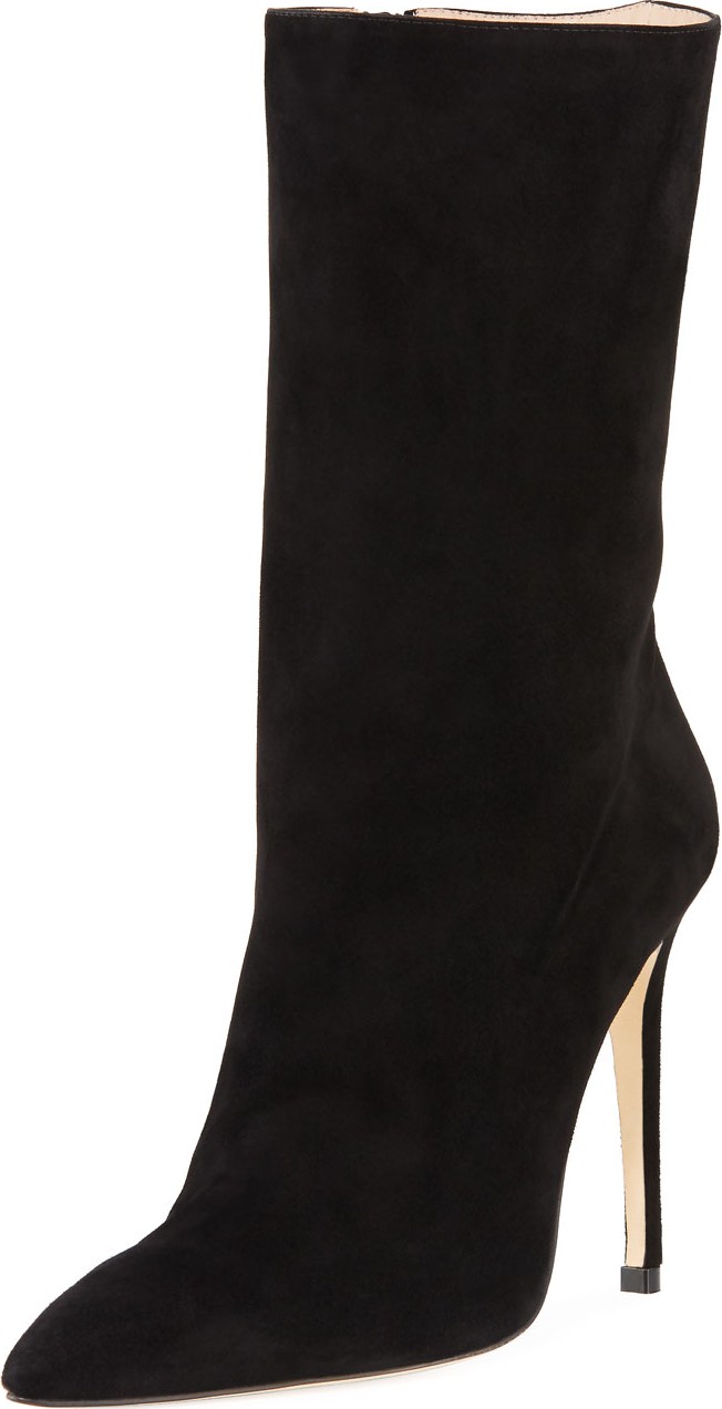 Alexandre Birman Cuba Suede Pointed-Toe Booties