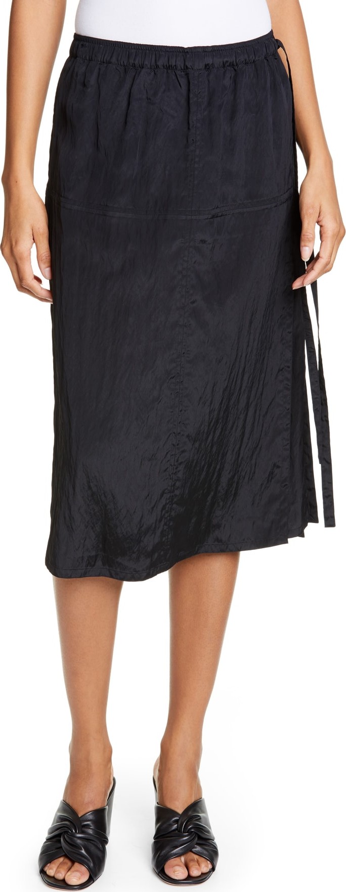 Helmut Lang Parachute Side Tie Midi Skirt