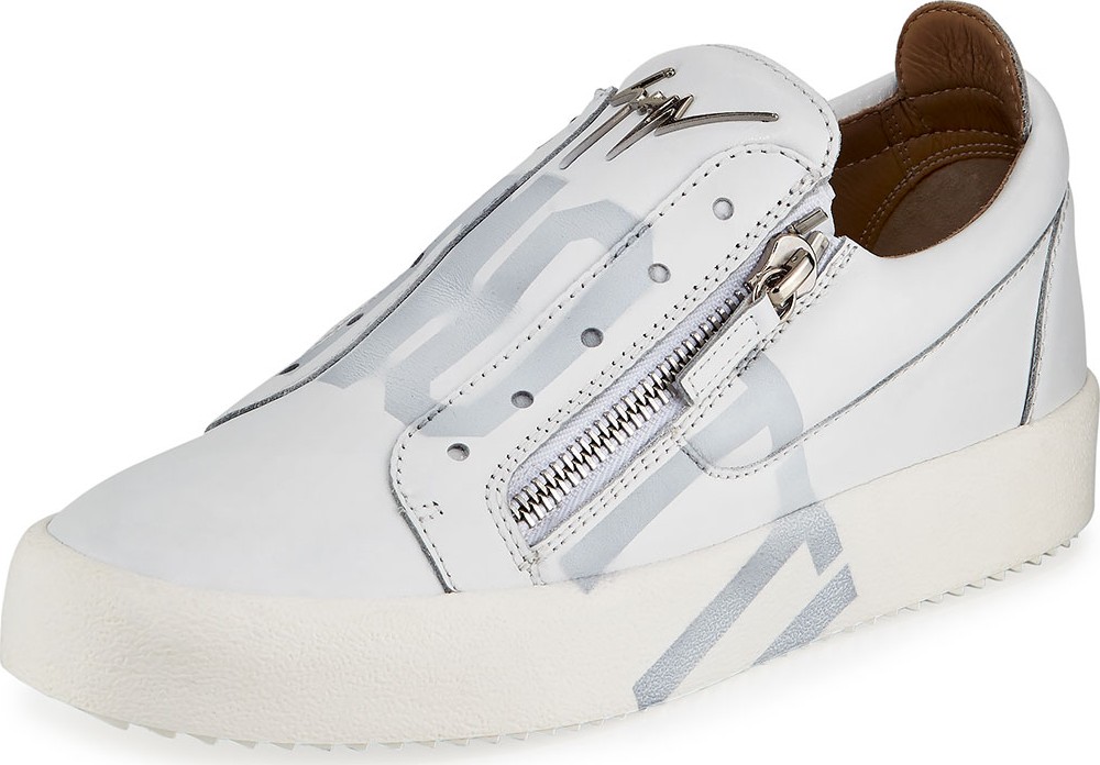 Giuseppe Zanotti Men's Print Logo Double Zip Sneakers