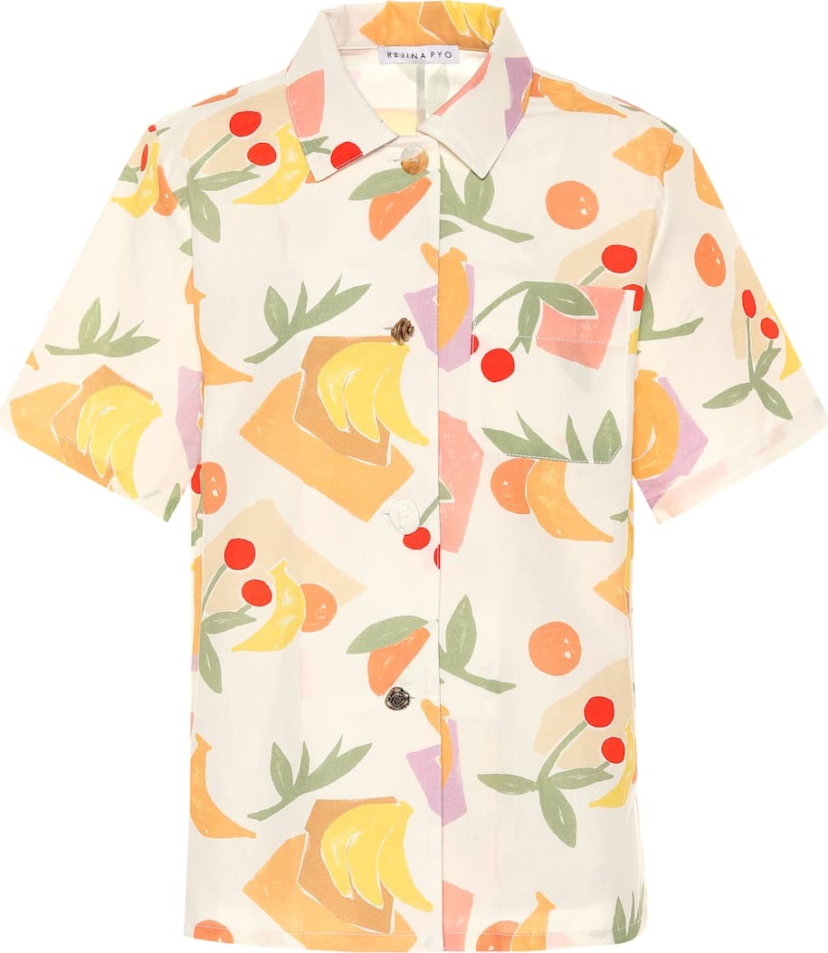 Rejina Pyo Mila printed cotton-blend shirt