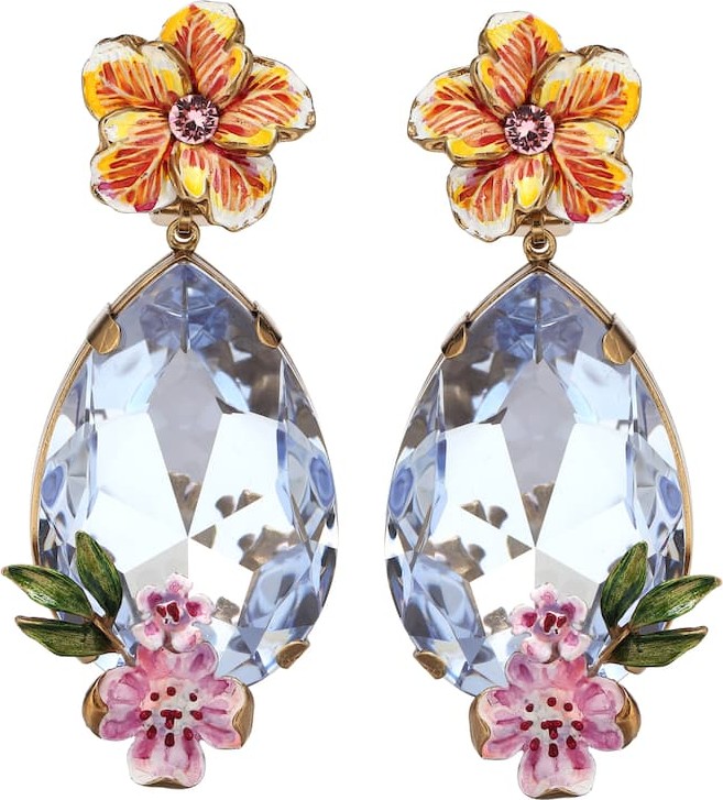Dolce & Gabbana Crystal pendant clip-on earrings