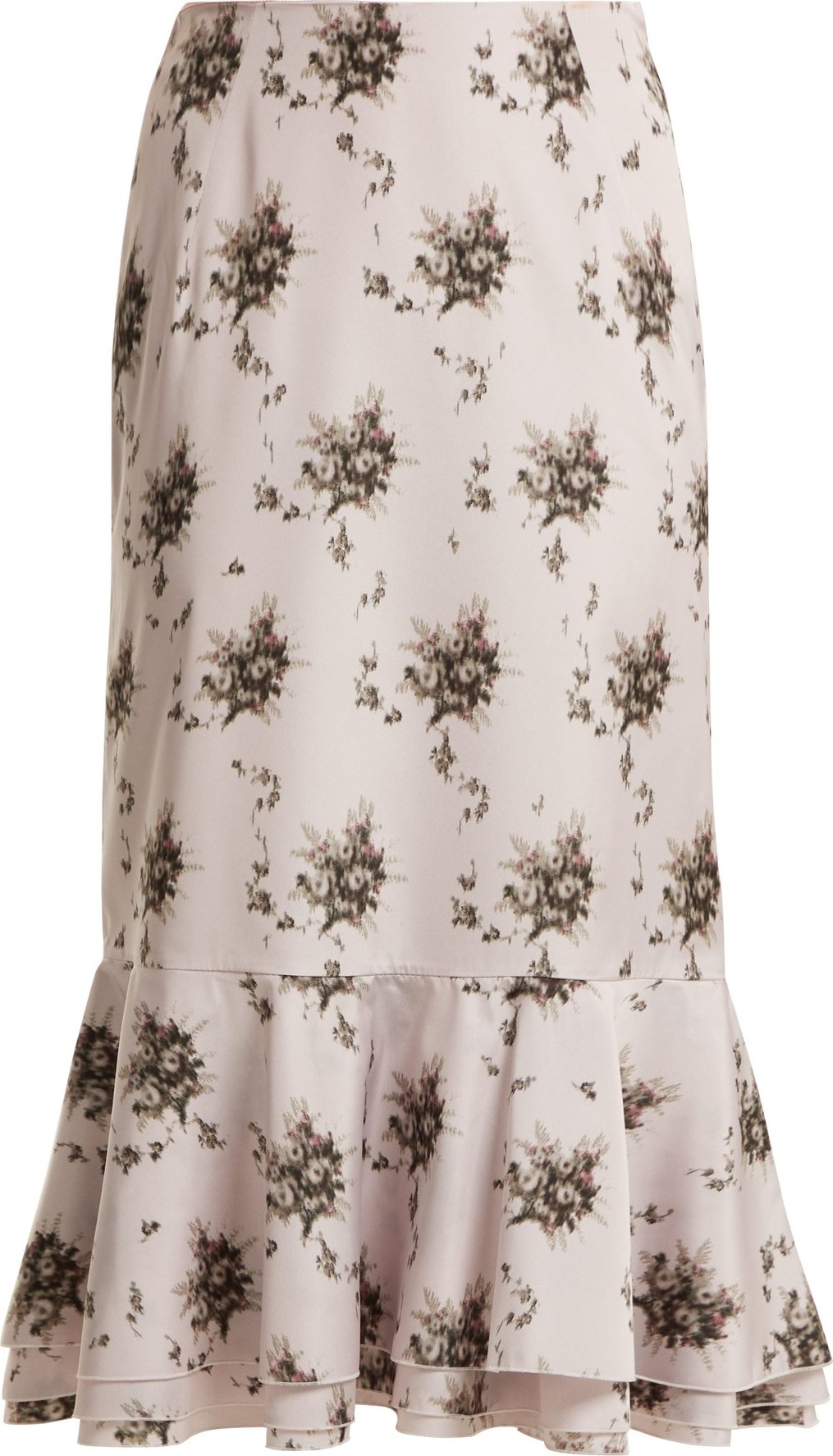 Brock Collection Orchidea floral-printed taffeta midi skirt