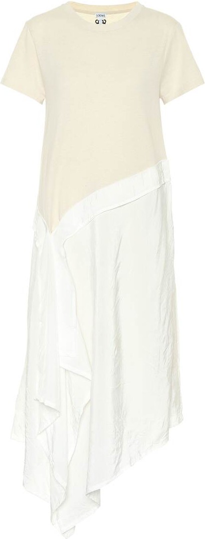 LOEWE Cotton and silk-blend midi dress