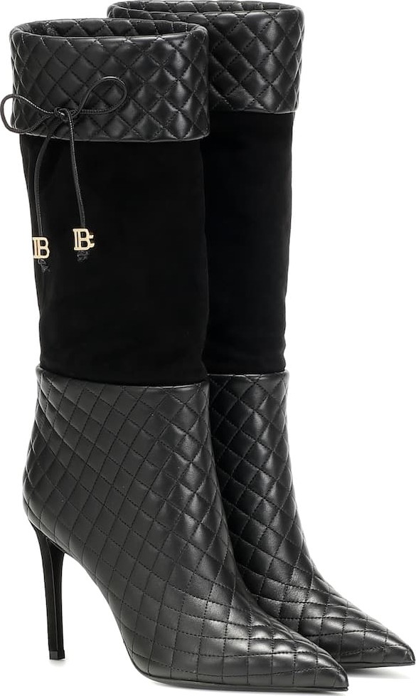 Balmain Mina leather knee-high boots