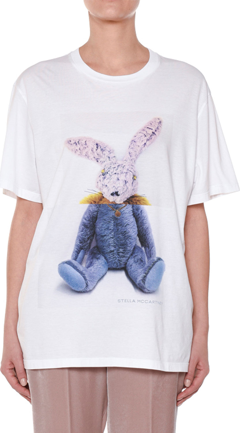 Stella McCartney Stuffed-Animal Bunny Cotton T-Shirt