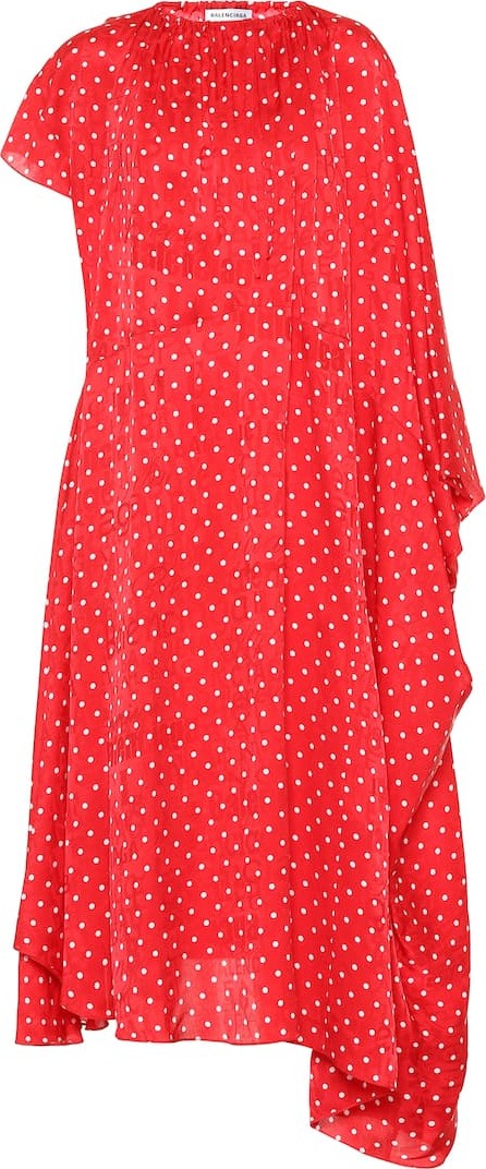 Balenciaga Polka-dot silk midi dress