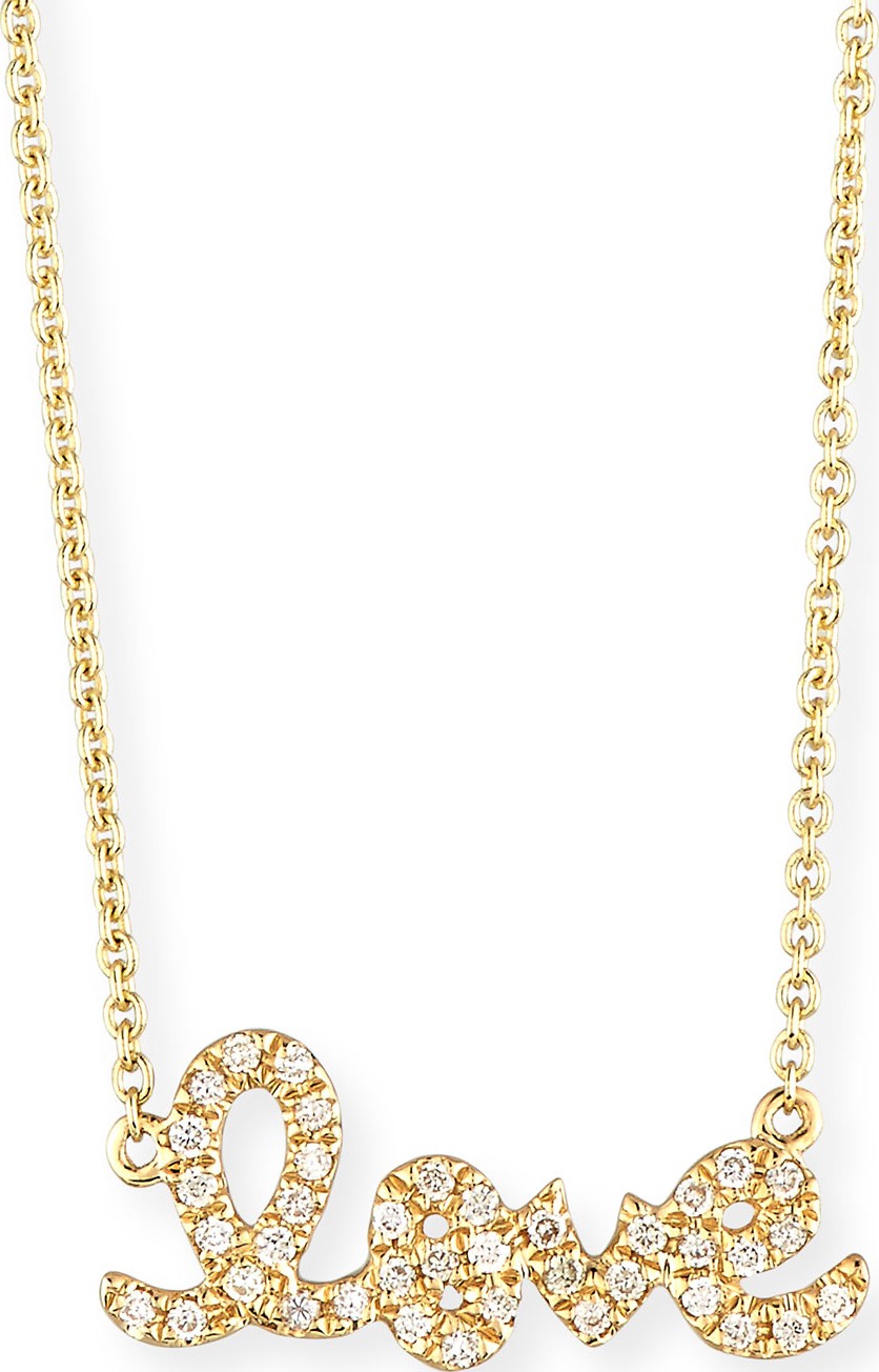 Sydney Evan Gold Diamond Love Necklace, Small