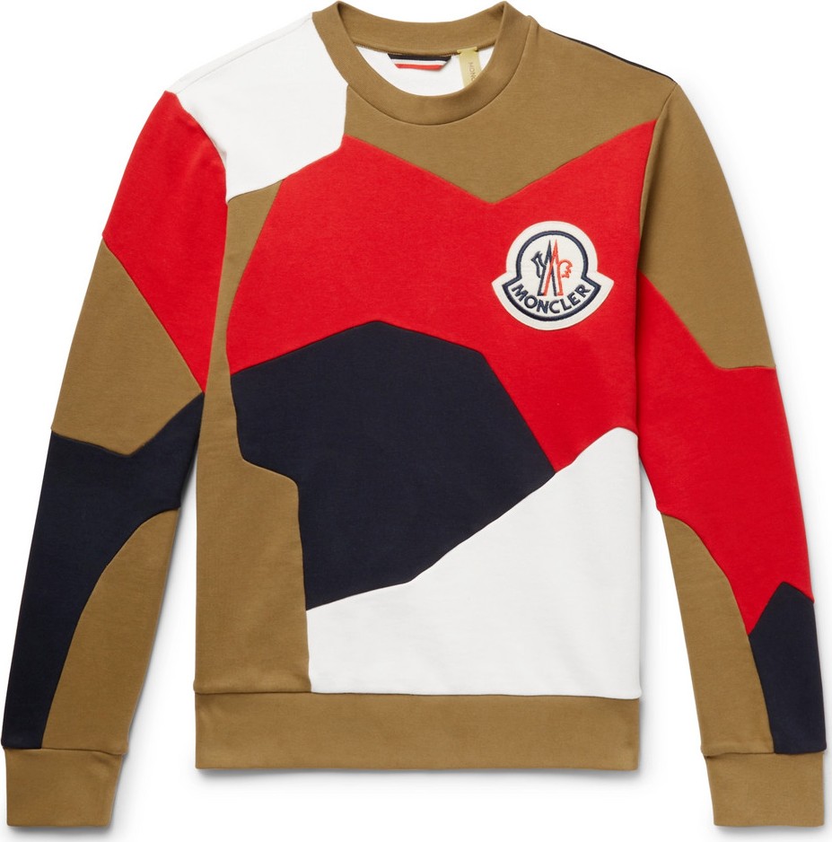 Moncler Genius 2 Moncler 1952 Logo-Appliquéd Patchwork Loopback Cotton-Jersey Sweatshirt