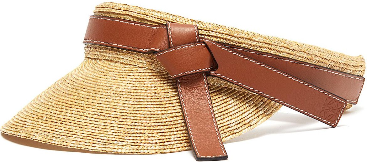 LOEWE Gate' straw leather visor