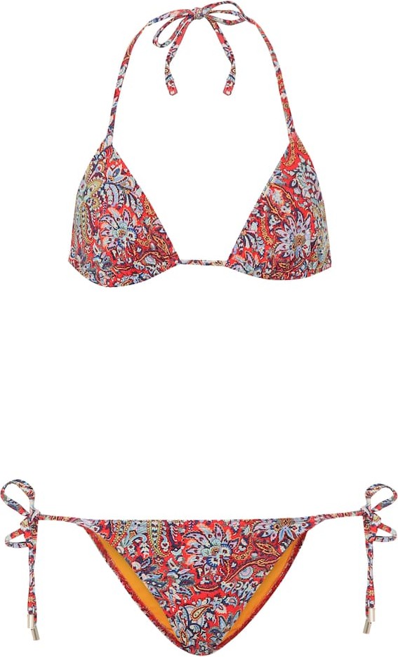 Etro Printed triangle bikini