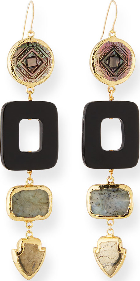 NEST Jewelry Carved Multi-Drop Earrings