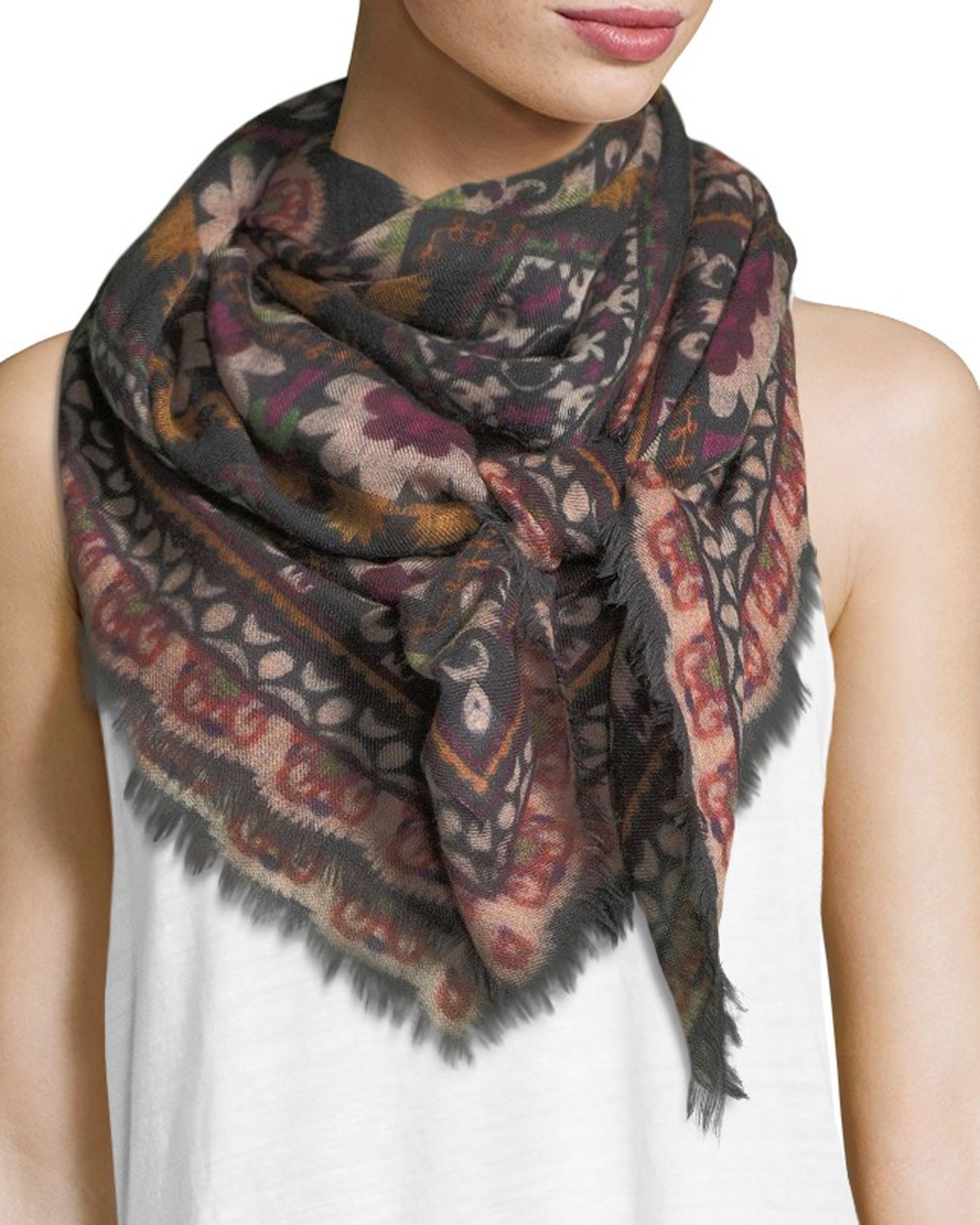 Etro Suzani Cashmere Bombay Print Shawl