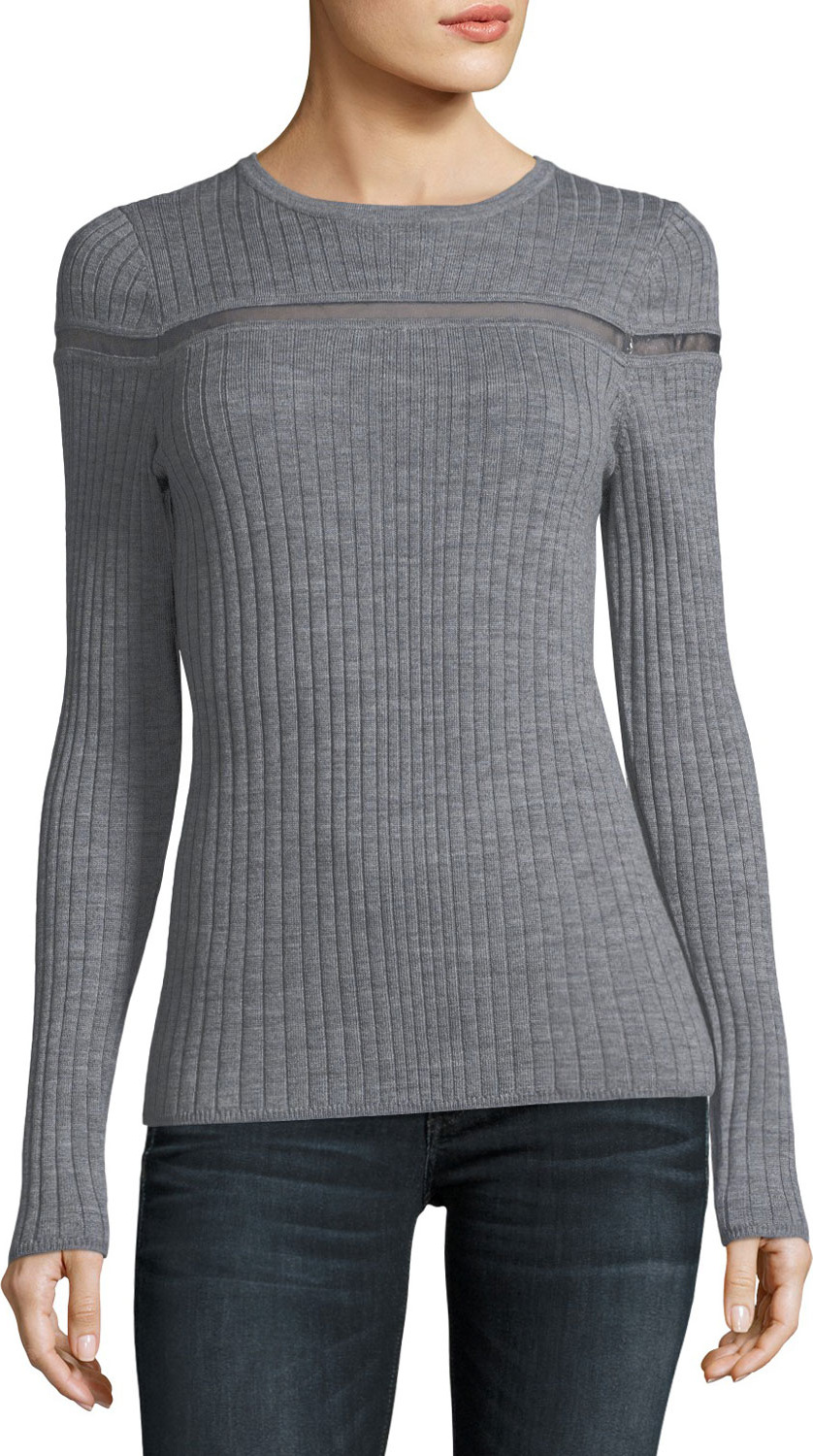 Elie Tahari Emiri Mesh-Inset Sweater