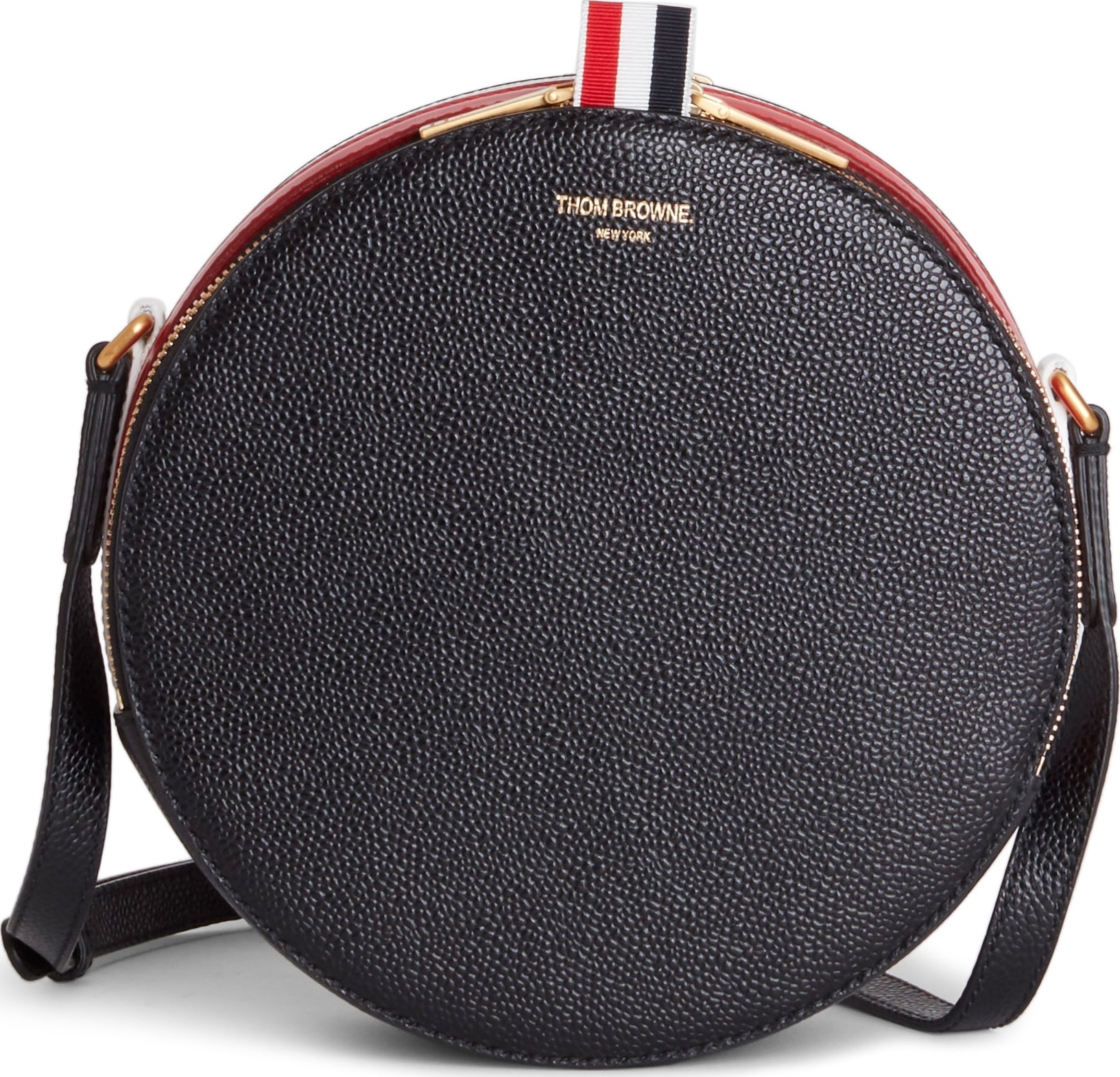 Thom Browne Hat Box Jr. Leather Crossbody Bag