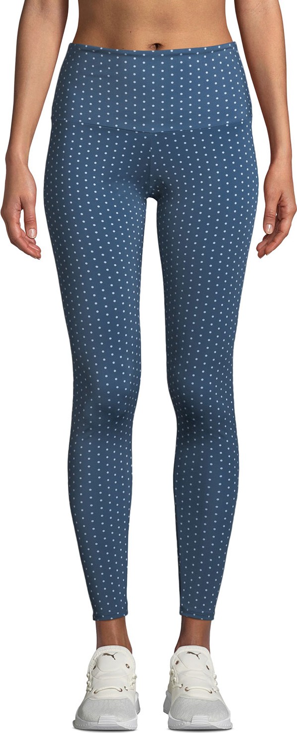 ONZIE High-Rise Polka-Dot Yoga Leggings